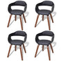 Dining Chairs 4 pcs Black Bent Wood and Faux Leather