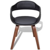 Dining Chairs 4 pcs Black Bent Wood and Faux Leather - Front View