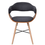 Dining Chairs 4 pcs Dark Grey Bent Wood and Fabric