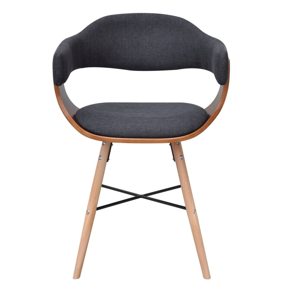 Dining Chairs 4 pcs Dark Grey Bent Wood and Fabric