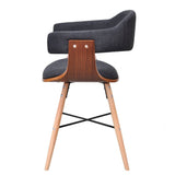 Dining Chairs 4 pcs Dark Grey Bent Wood and Fabric