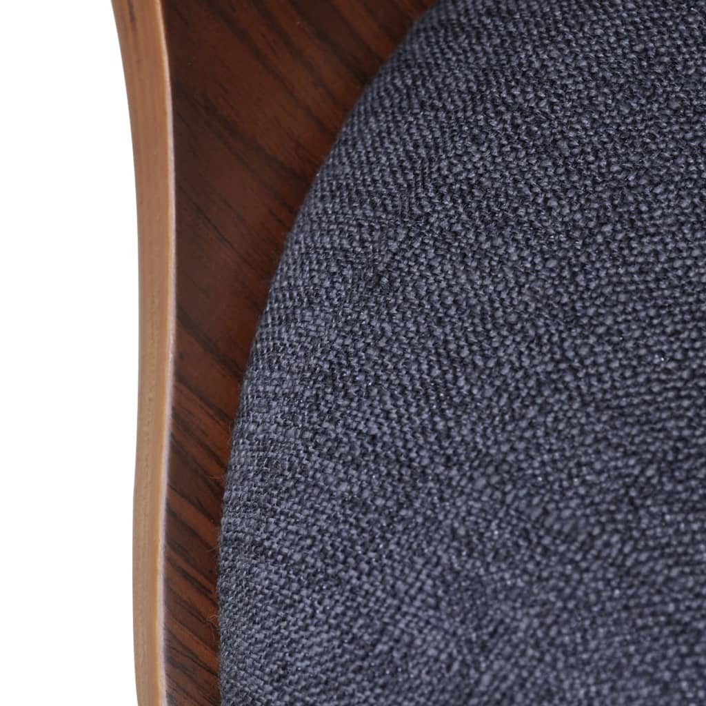 Dining Chairs 4 pcs Dark Grey Bent Wood and Fabric