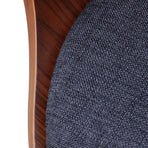 Dining Chairs 4 pcs Dark Grey Bent Wood and Fabric