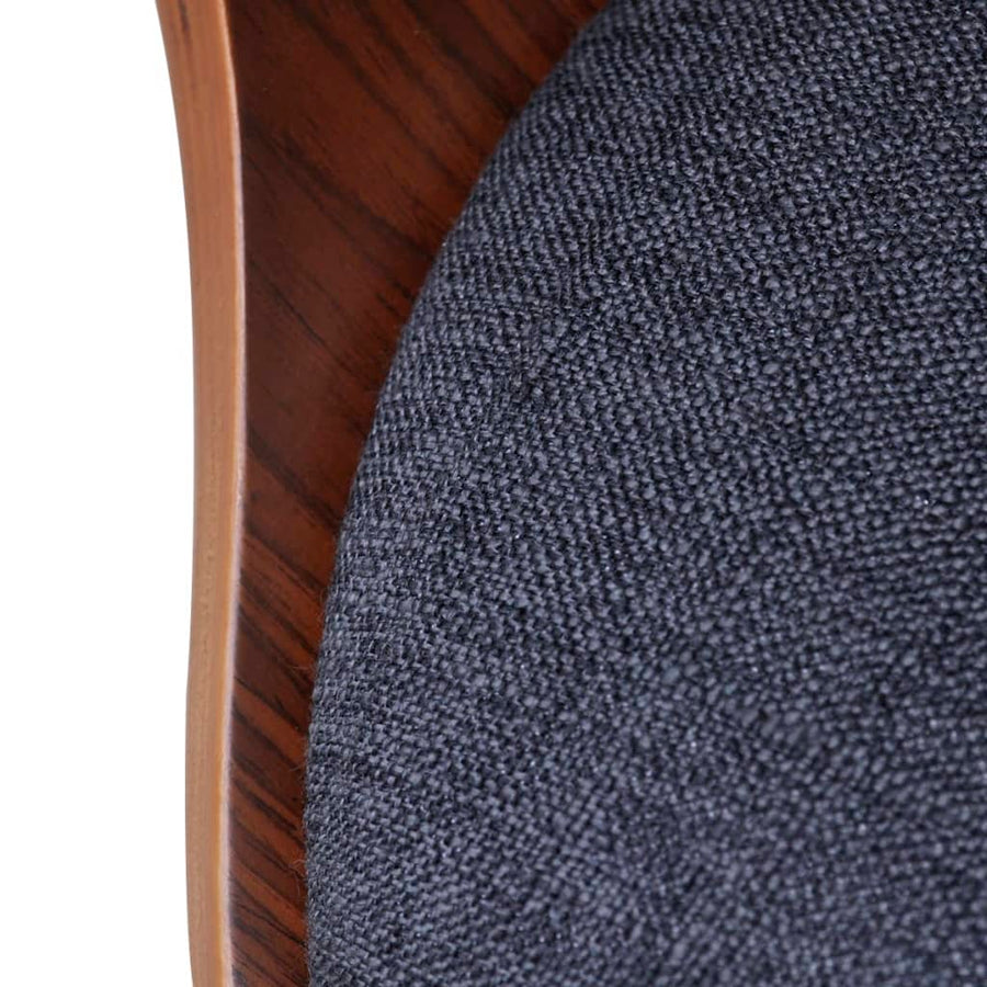 Dining Chairs 4 pcs Dark Grey Bent Wood and Fabric