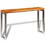 Solid Wood Console Table with Steel Leg