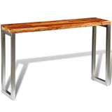 Solid Wood Console Table with Steel Leg - Side View