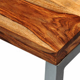 Solid Wood Console Table with Steel Leg - Rear View