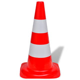 10 Reflective Traffic Cones Red and White 50 cm - Side View
