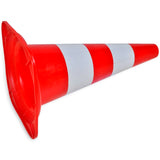 10 Reflective Traffic Cones Red and White 50 cm - Top-Down View