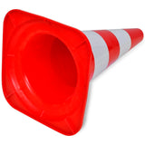10 Reflective Traffic Cones Red and White 50 cm - 45-Degree Angle