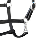 Real Leather Headcollar Stable Halter Adjustable Black Pony