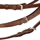 Leather Flash Bridle with Reins and Bit Brown Pony - Side View