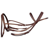 Leather Flash Bridle with Reins and Bit Brown Cob