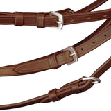 Leather Flash Bridle with Reins and Bit Brown Cob