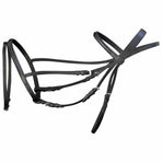 Leather Flash Bridle with Reins and Bit Black Pony