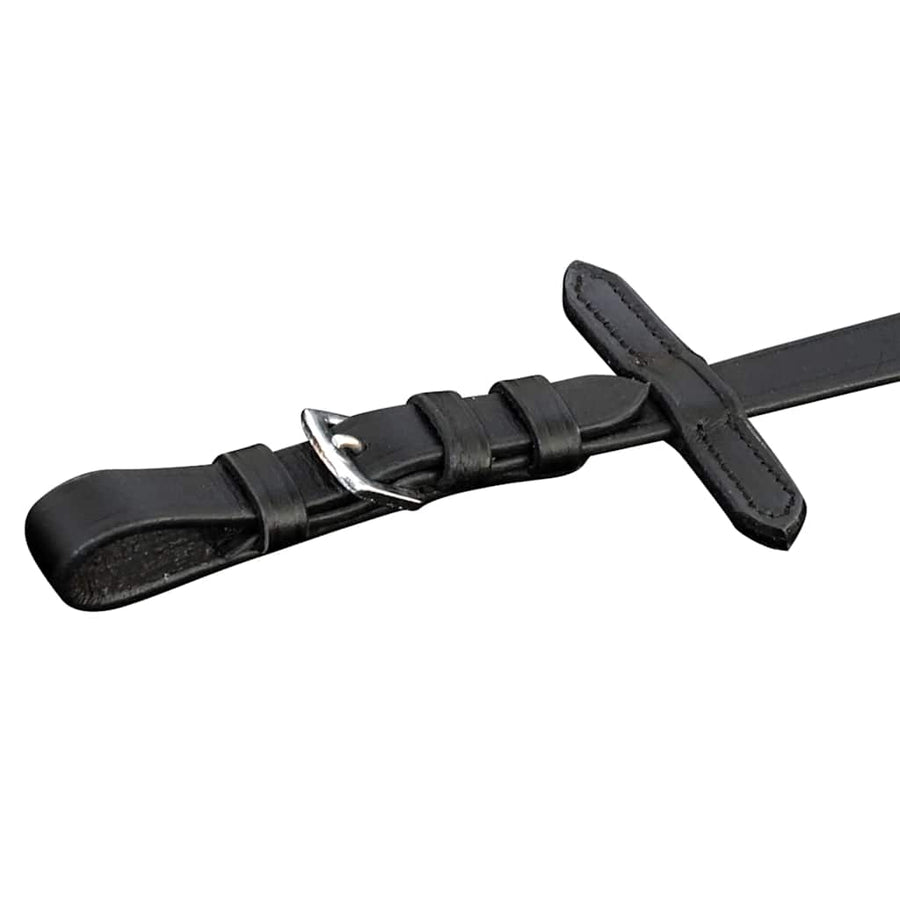 Leather Flash Bridle with Reins and Bit Black Pony