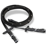 Leather Flash Bridle with Reins and Bit Black Cob - Rear View