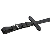 Leather Flash Bridle with Reins and Bit Black Cob - Close-Up Angle