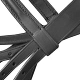 Leather Flash Bridle with Reins and Bit Black Full - Top-Down View