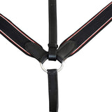 Leather Elastic Breastplate Martingale Adjustable Black Cob