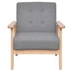 Armchair Light Grey Fabric