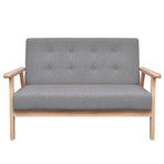 2-Seater Sofa Fabric Light Grey