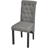 Dining Chairs 2 pcs Light Grey Fabric - Front View