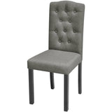 Dining Chairs 2 pcs Grey Fabric - Front View
