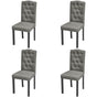 Dining Chairs 4 pcs Grey Fabric