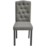 Dining Chairs 4 pcs Grey Fabric - Side View
