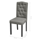 Dining Chairs 4 pcs Grey Fabric - Close-Up Angle