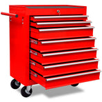 Red Workshop Tool Trolley 7 Drawers