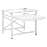 Washing Machine Pedestal with Pull-Out Shelf White