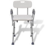 Shower Chair Aluminium White - Front View