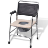Commode Chair Steel Black - 45-Degree Angle