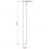 4 Height Adjustable Table Legs Brushed Nickel 710 mm - 45-Degree Angle