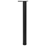 4 Height Adjustable Table Legs Black 710 mm - Front View