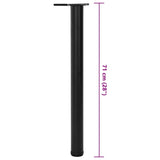 4 Height Adjustable Table Legs Black 710 mm - Close-Up Angle
