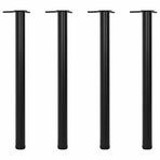 4 Height Adjustable Table Legs Black 870 mm