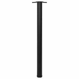 4 Height Adjustable Table Legs Black 870 mm - Side View