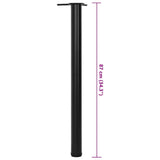 4 Height Adjustable Table Legs Black 870 mm - Close-Up Angle