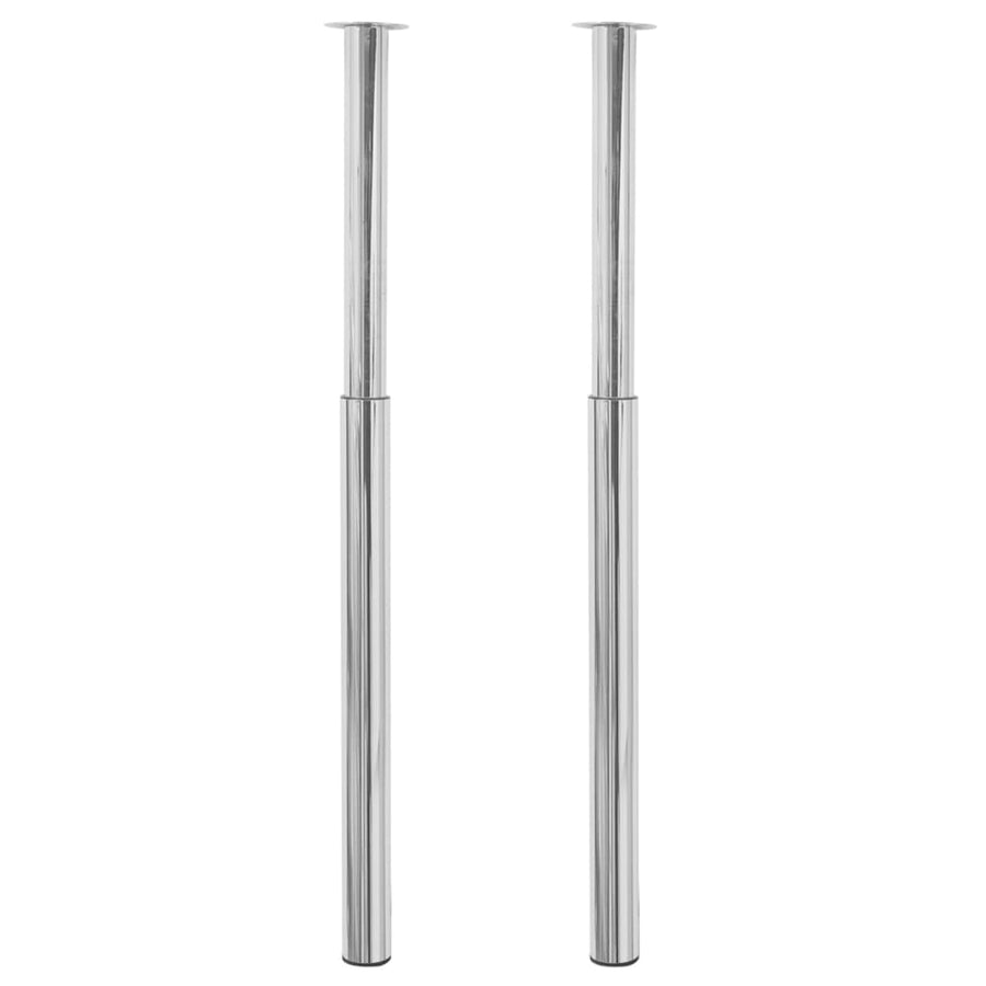Telescopic Table Legs 2 pcs Chrome 710 mm-1100 mm