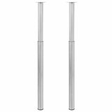 Telescopic Table Legs 2 pcs Brushed Nickel 710 mm-1100 mm - Front View