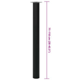 Telescopic Table Legs 2 pcs Black 710 mm-1100 mm - Close-Up Angle