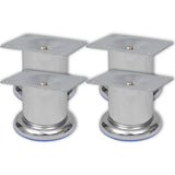 Round Sofa Legs 4 pcs Chrome 60 mm