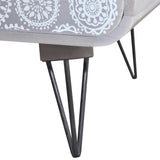 Side Cabinet with 3 Drawers Grey - Top-Down View