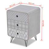 Side Cabinet with 3 Drawers Grey - 45-Degree Angle