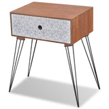 Nightstand with 1 Drawer Rectangular Brown - Front View