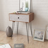 Nightstand with 1 Drawer Rectangular Brown - Side View