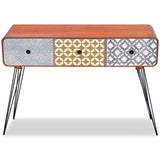 Console Table with 3 Drawers Brown - Side View